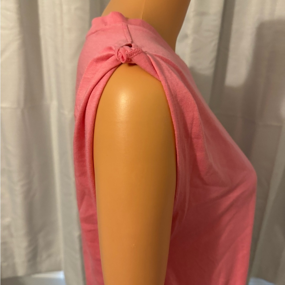 Cute Tommy Hilfiger size S pink knot front knot shoulder shirt NWT - Picture 8 of 8